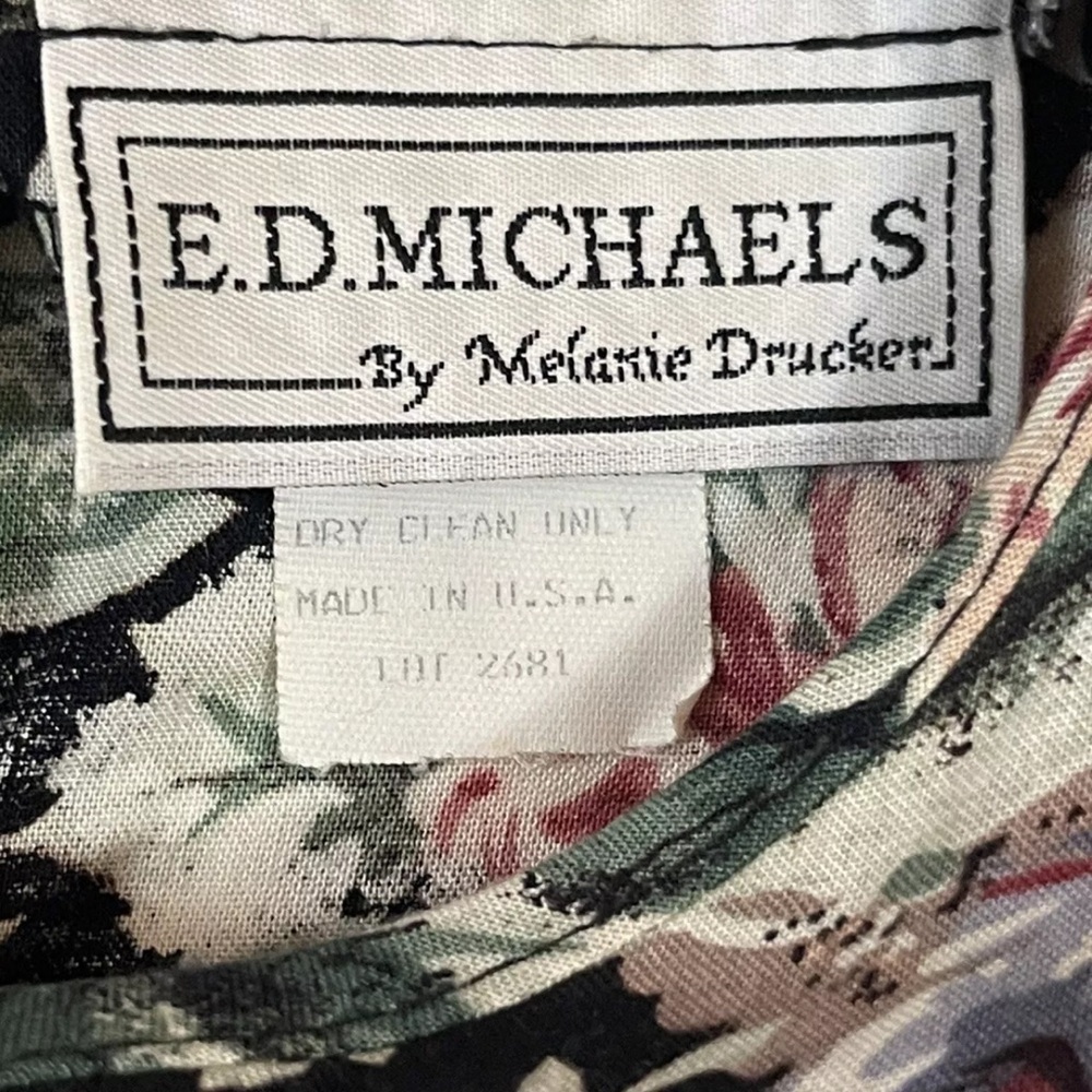E.D.Mickels by Melanie Drucer Beautiful Vintage Multi Floral midi Dress Size 8 - Picture 5 of 10